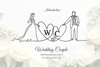 Elegant Wedding Couple Monogram Font Designs